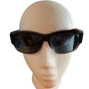Foster Grant Solar Shield Polarized Lavender Smoke Rhinestone Sunglasses